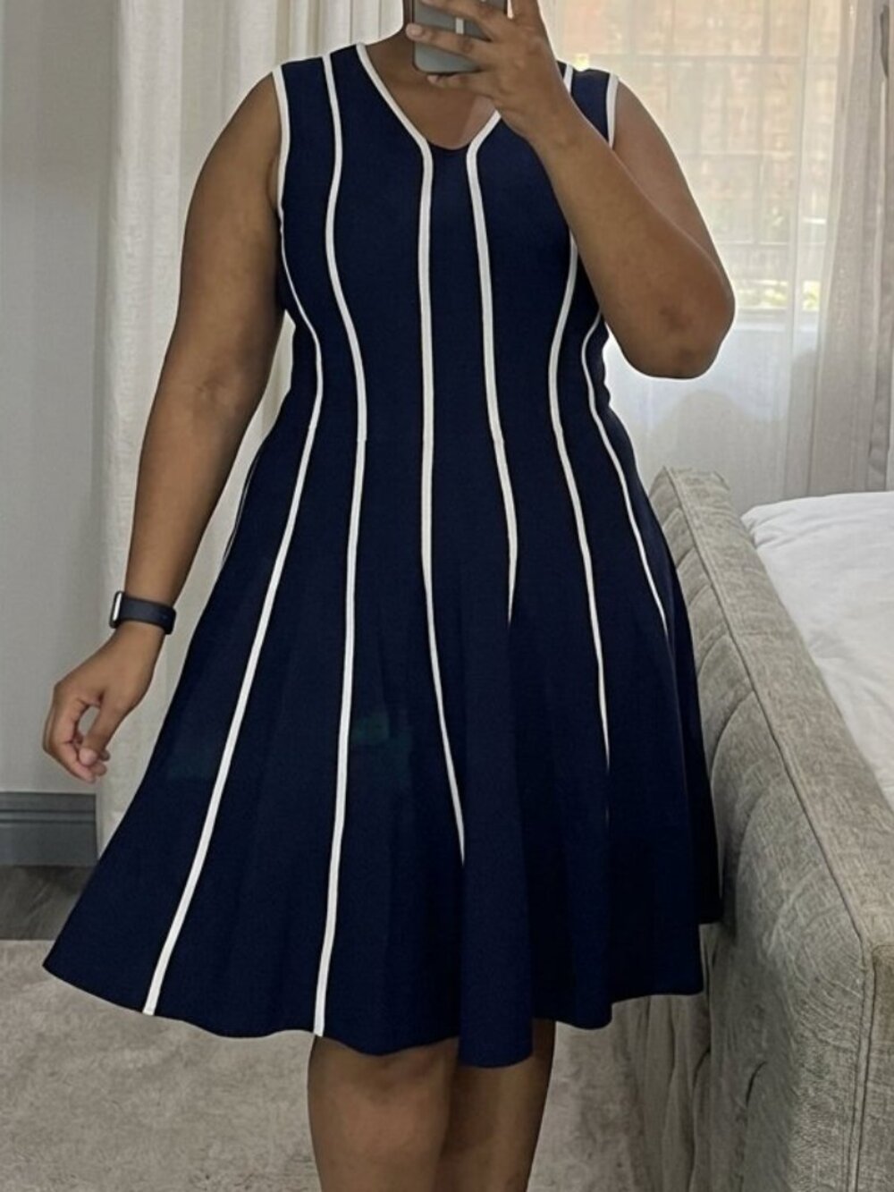 Gabby Skye sleeveless fit-and-flare dress